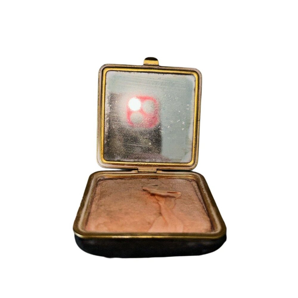 Wadsworth Vintage Gold-tone Vintage 1940's-50's Women's Floral Compact